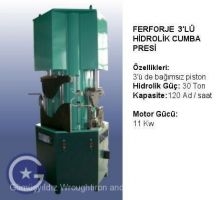 Ferforje 3 Lü Hidrolik Cumba Presi+3 Kalıp